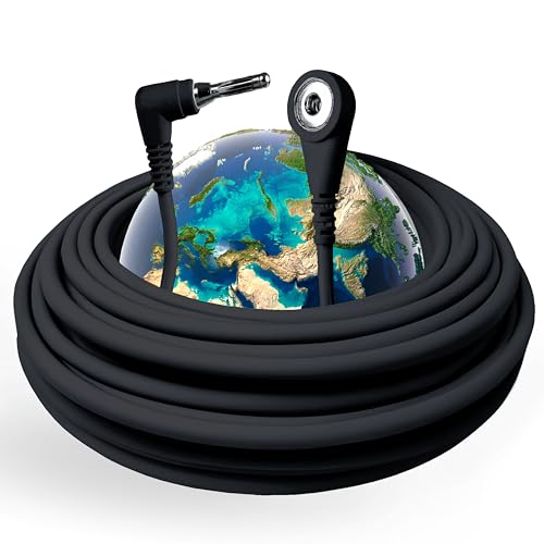 Grounding Cord, Universal Grounding Cable Compatible with Earthing Power Accessories Such as Grounding Sheets, Mats, & More. The Grounding Cord Size is 4.5 METERS. Ultra-Thin.
