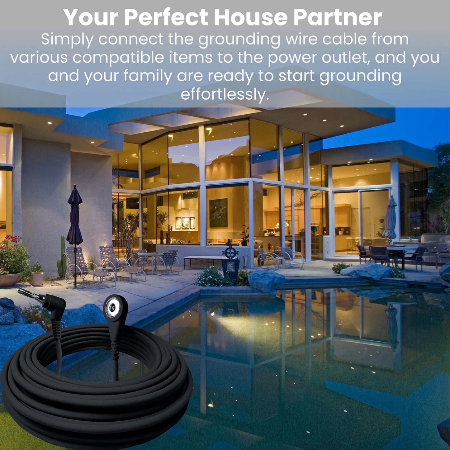 Grounding Cord, Universal Grounding Cable Compatible with Earthing Power Accessories Such as Grounding Sheets, Mats, & More. The Grounding Cord Size is 4.5 METERS. Ultra-Thin.