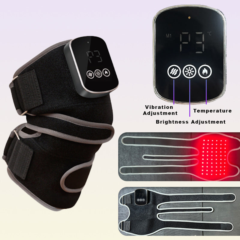 Infrared Red Light Therapy Knee Brace with Vibration Massage – Wireless Heated Wrap for Joint and Muscle