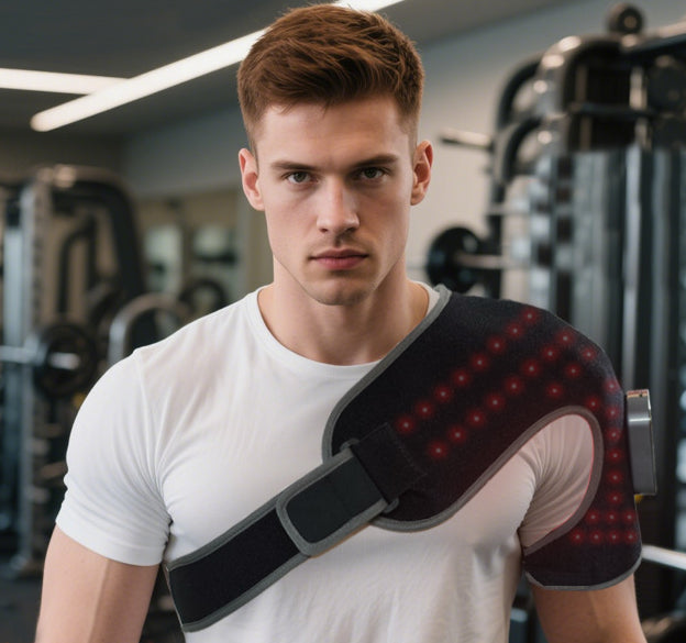 Light Therapy Shoulder Brace, Near Infrared Therapy Wrap with Battery Pulse Therapy for Shoulder Pain Relief