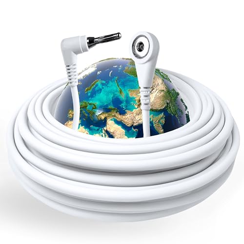 Grounding Cord, Universal Grounding Cable Compatible with Earthing Power Accessories Such as Grounding Sheets, Mats, & More. The Grounding Cord Size is 4.5 METERS. Ultra-Thin.