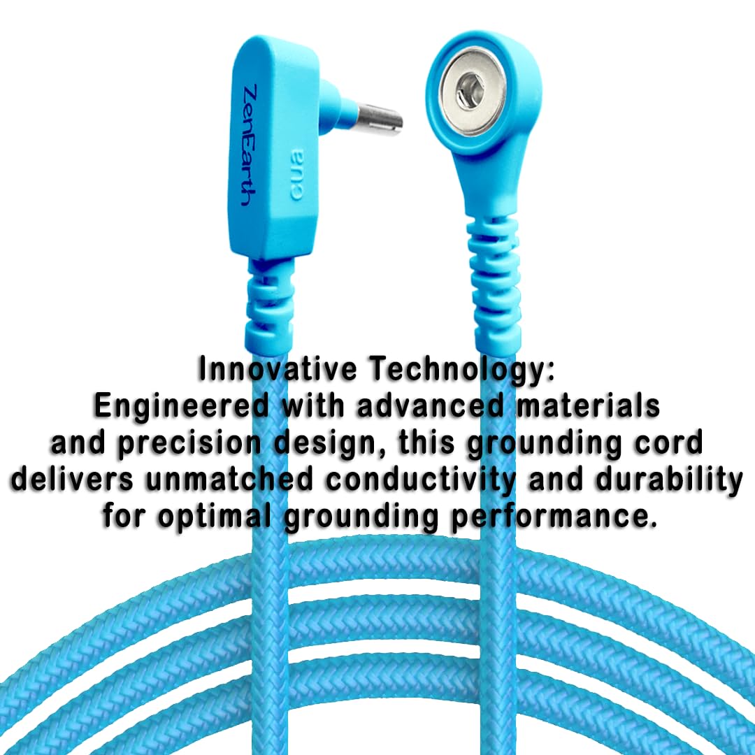 Grounding Cord and Plug Adapter Kit (Blue) — Includes 15ft Heavy-Duty Braided Cable & Safe Outlet Connector