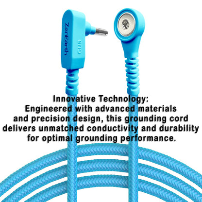 Grounding Cord and Plug Adapter Kit (Blue) — Includes 15ft Heavy-Duty Braided Cable & Safe Outlet Connector