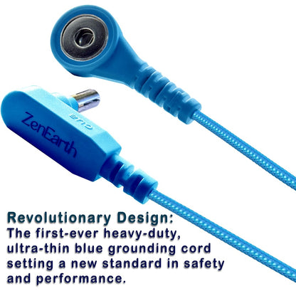 Grounding Cord and Plug Adapter Kit (Blue) — Includes 15ft Heavy-Duty Braided Cable & Safe Outlet Connector