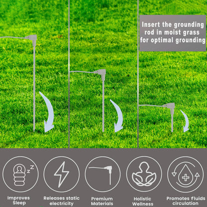 Grounding Rod with 12 Meters Cord - Premium materials | Ideal for Earthing Sheets, Mats, Blankets, and More | Easy Installation for Enhanced Sleep and Energy