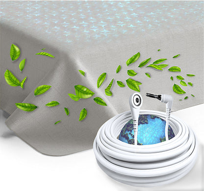 Grounding Sheets, Queen Size, 90% Organic Cotton 10% Pure Silver Fiber, Improves Sleep & Wellness, Earthing Bed Flat Sheets are 2 * 2.6 Meters, Grounding Plug Adapter and Cord Included.